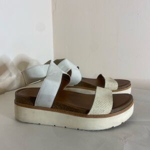 Franco Sarto platform sandals size 9 women's wrap ankle comfort wedge